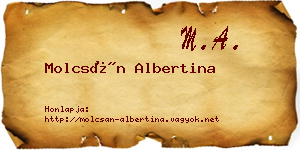 Molcsán Albertina névjegykártya